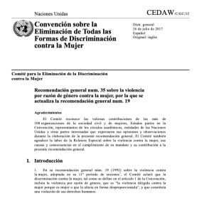 CEDAW. Recomendación general 35