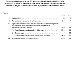 CEDAW. Recomendación general 25