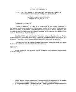 PLAN DE ACCIÓN SOBRE LA DECLARACIÓN AMERICANA SOBRE LOS DERECHOS DE LOS PUEBLOS INDÍGENAS (2017-2021)