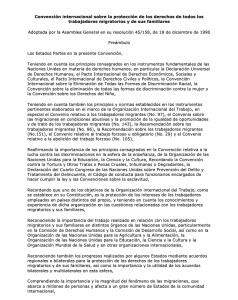 Convención internacional sobre la protección de los derechos de todos los trabajadores migratorios y de sus familiares